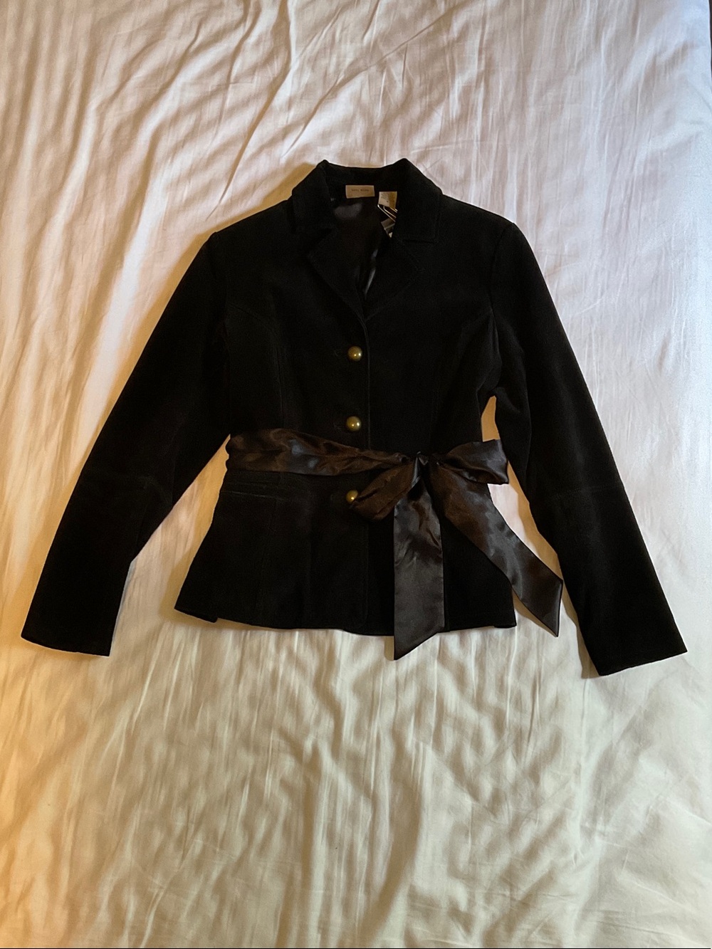 Black Suede Belted Jacket